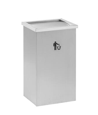 Stainless steel waste bin with tilting lid 51 liters